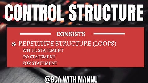 Repetitive Structure (Loops) ||Control Structure|| ||Java Language|| @BCAwithMannu