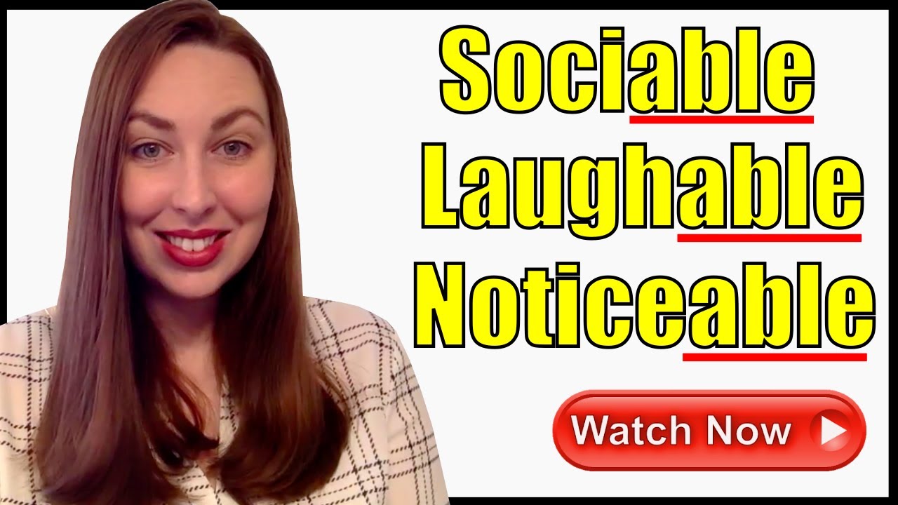 English Adjectives Ending In Able Vocabulary Lesson YouTube
