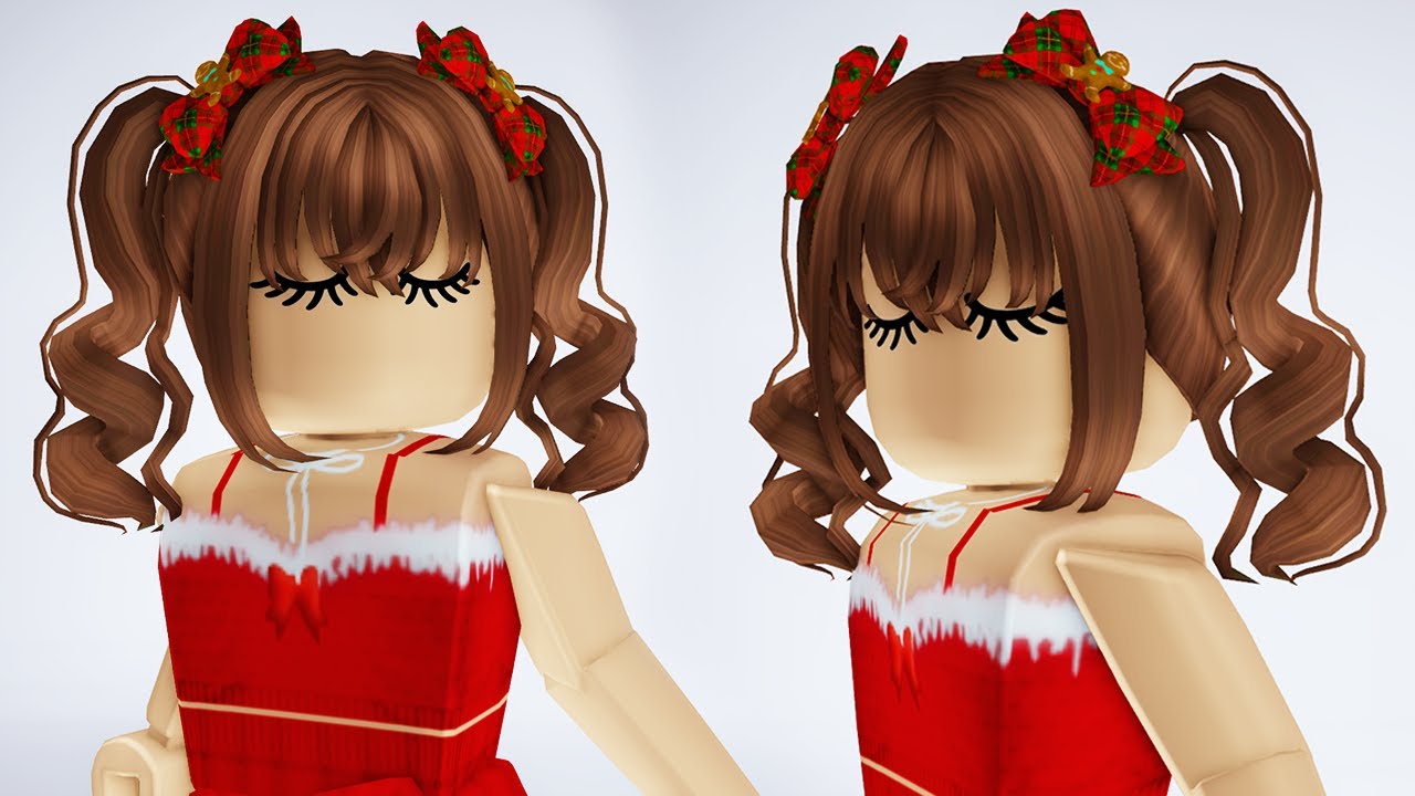 Brown bow hair  Brown hair roblox, Ribbon hair, Brown hair