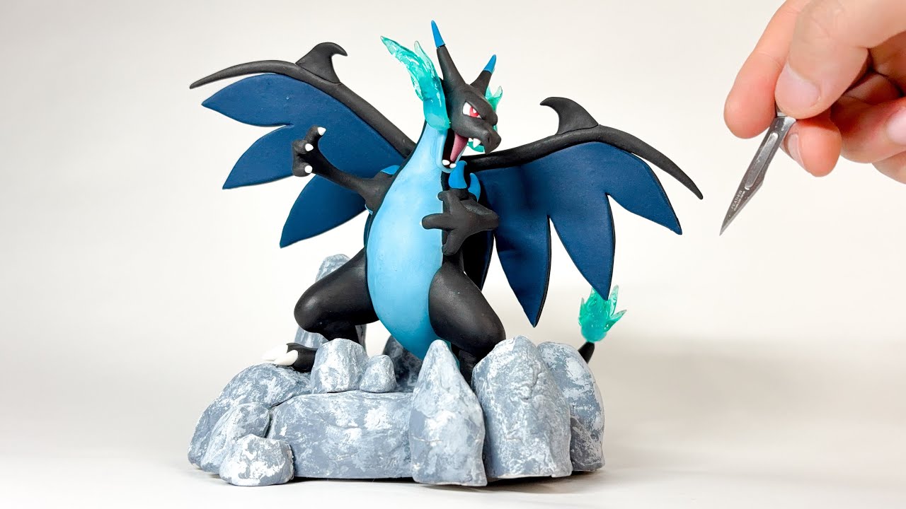 I Made a Mega Charizard X Figure with Clay | Pokémon LEGENDS Z-A