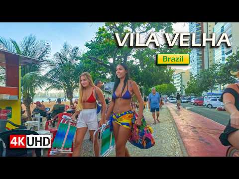 Life by the Sea — Walking Praia da Costa Boardwalk 🇧🇷 Brazil 【 4K UHD 】