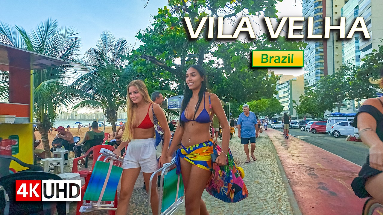 Life by the Sea — Walking Praia da Costa Boardwalk 🇧🇷 Brazil 【 4K UHD 】