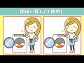 【間違い探し】脳トレを楽しみながら!イラスト間違い探しに挑戦!【クイズ】