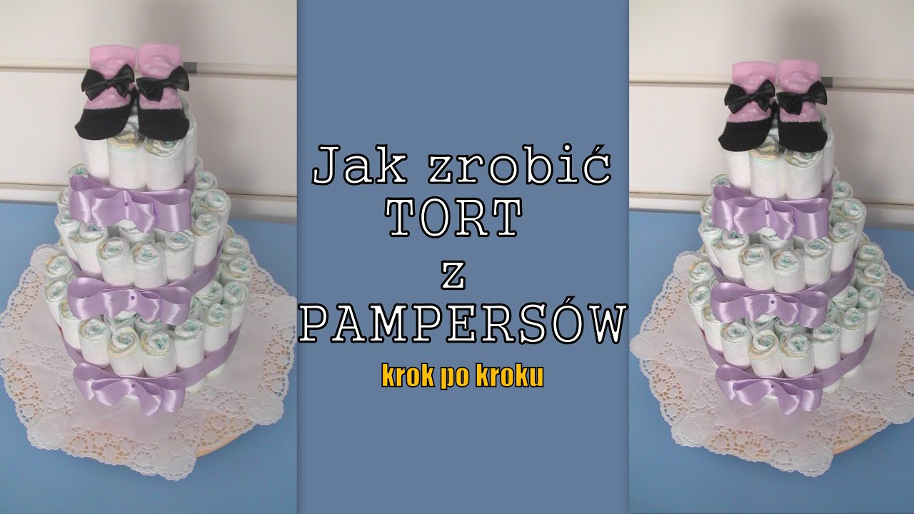 Jak zrobić tort z pampersów Baby Shower YouTube