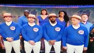 Chicago CUBS' Anthony Rizzo, David Ross, Dexter Fowler with Bill Murray singing  GO CUBS GO at SNL.