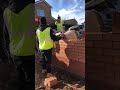 Apprentice bricklayers first wall on site