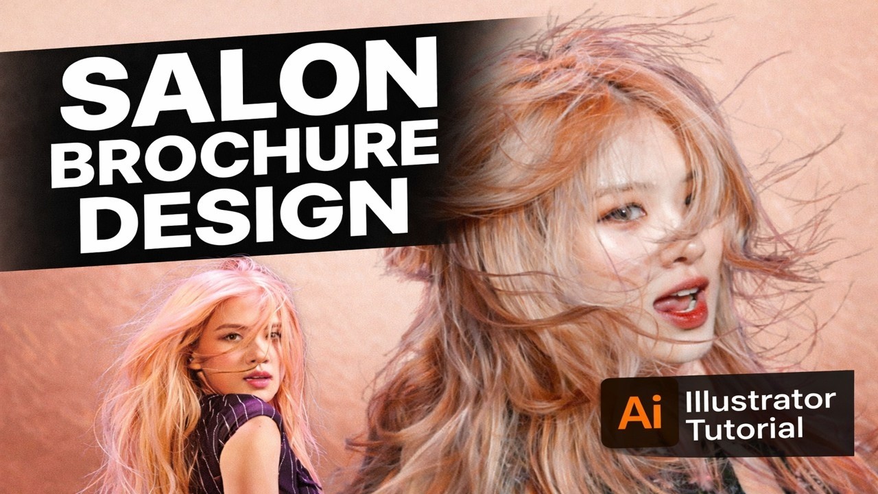 Hair Beauty Brochure Design in Illustrator | Salon Marketing Design