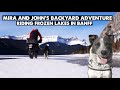 Dogpacking-Mira and John Riding Frozen Lakes in Banff