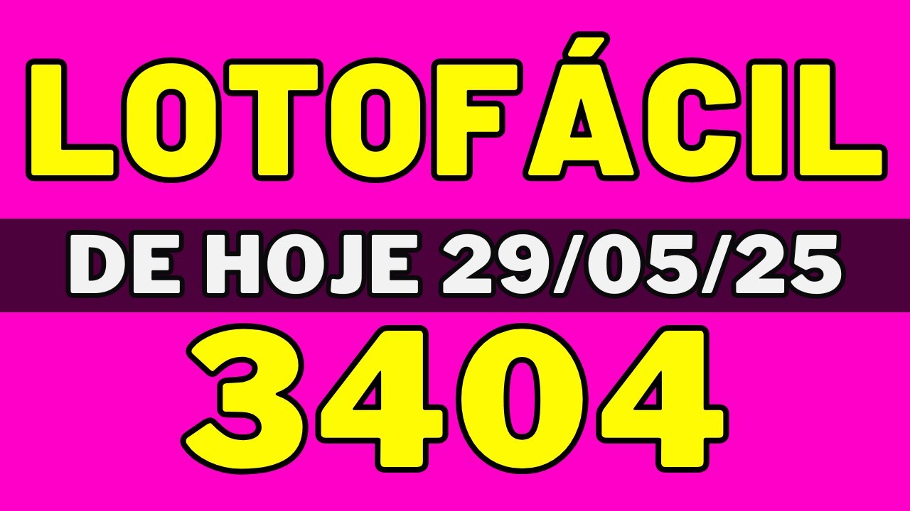 🍀Lotofácil 3404 – Resultado da lotofácil de hoje 3404 (29-05-25) - YouTube