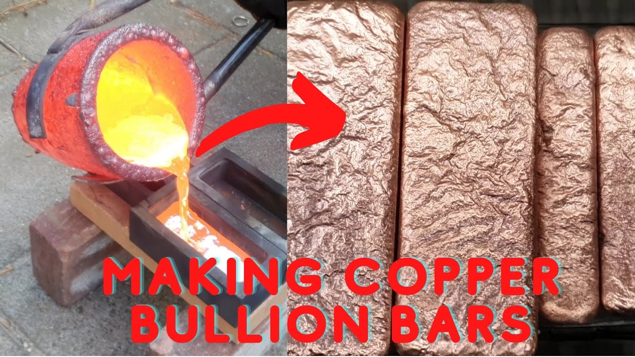 Making copper bullion ingots Devil Melting copper YouTube
