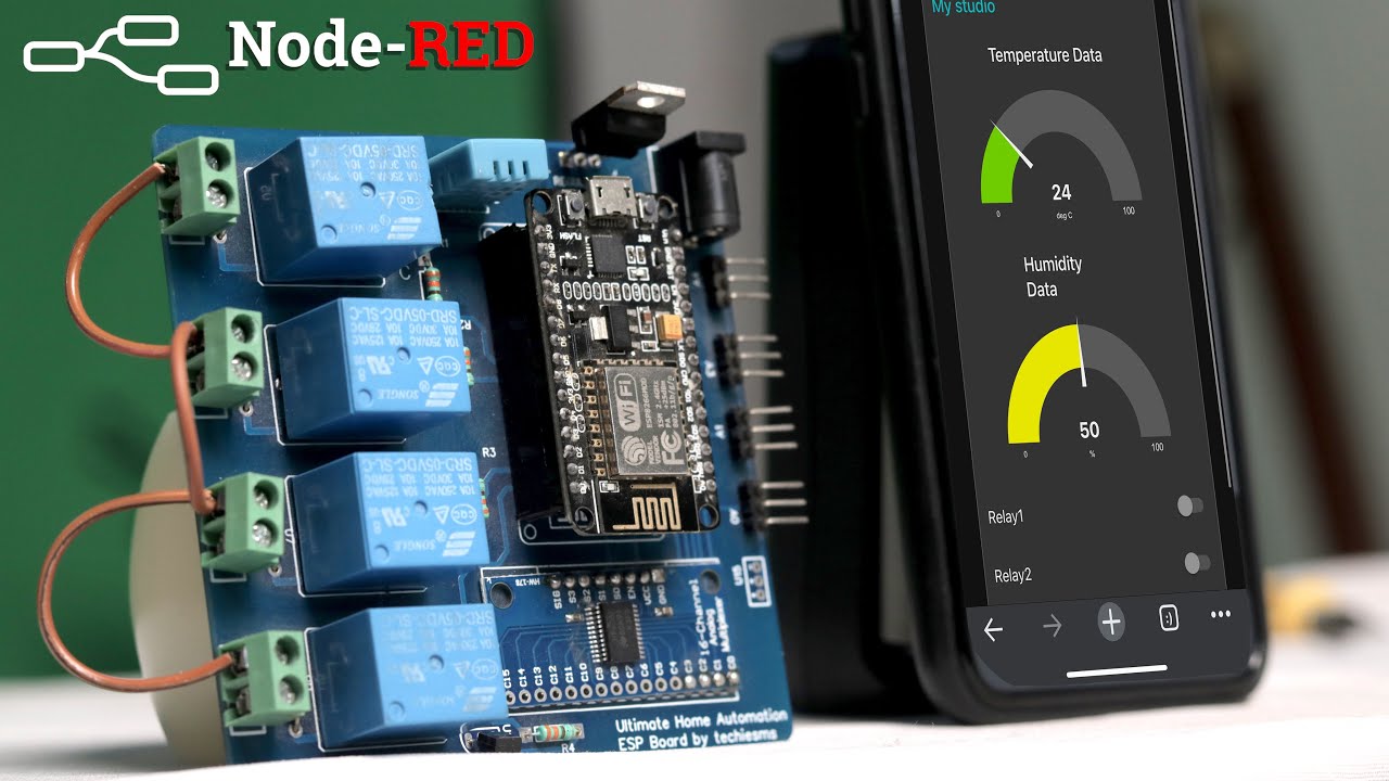 NodeMCU Webserver & Node-RED based Automation project - YouTube