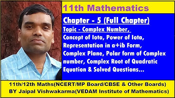 NCERT Class 11 Maths Chapter 5, Complex Numbers, Full Chapter in Hindi