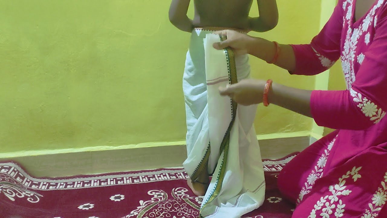 how to drape dhoti for kids | how to wear dhoti for kids just in 2 min Style-1