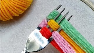 4 Superb Woolen Yarn Flower making ideas with Fork | Easy Sewing Hack