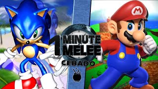 Mario Vs Sonic - One Minute Melee | ¡CEBADO! (Fandub Español Latino)