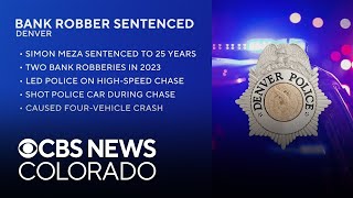 Man sentenced to 25 years in prison for robbing Denver area banks