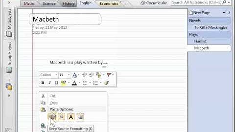 OneNote 2010 - add text and images