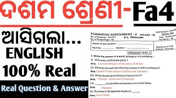 Class-9 Fa-4 Exam ll 2022-23 ll Copy Right Ossta ll 100% Real Question & Answer ll Subject-English