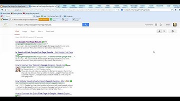 In Search of Fast Google First Page Results