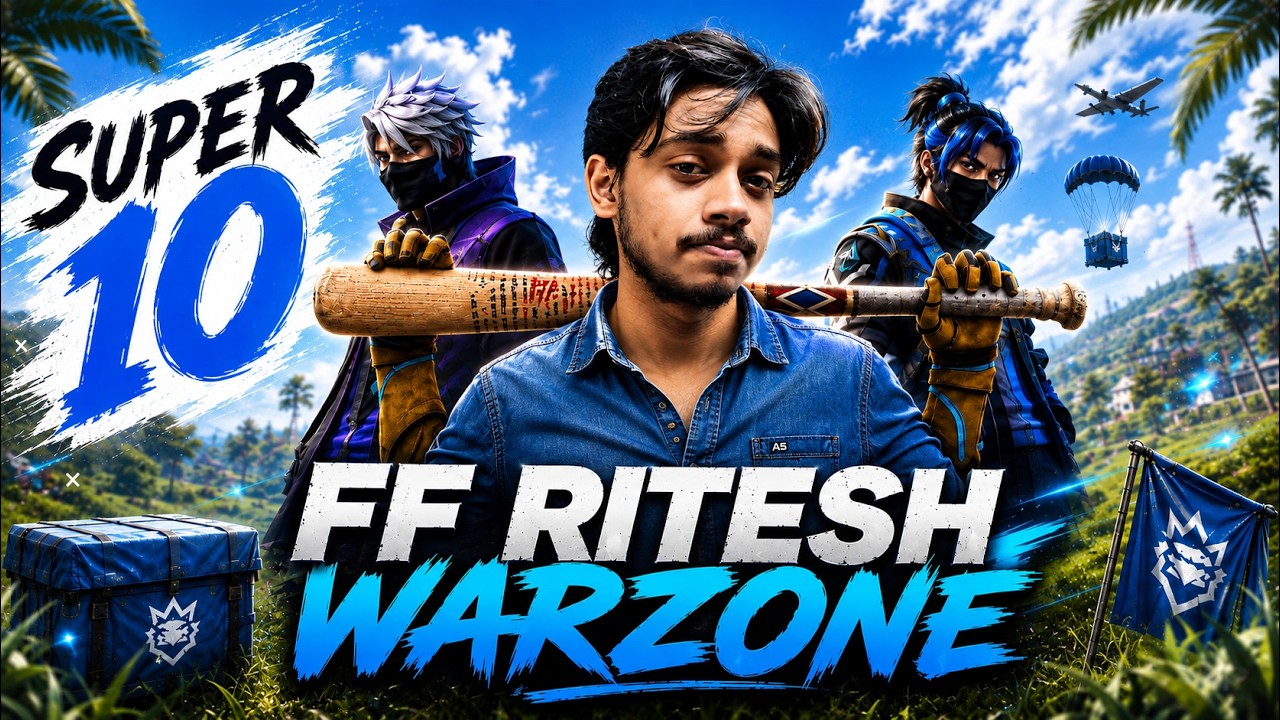 🎯[LIVE ]🏆 F F RITESH WARZONE ☠️🔥।।SUPER-10 🥂 - FFRITESH #ffritesh #rtxesports #livestream
