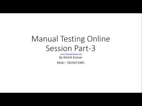 Manual Testing Online Session 30 July 2018 - YouTube