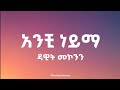 Dawite Mekonen Anchi Neyima An Dhufeen Jira ዳዊት መኮንን አንቺ ነይማ አኑፌን ጅራ Lyrics Video 