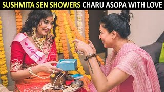 Sushmita Sen blesses sister-in-law Charu Asopa at her baby shower ceremony