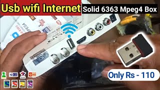 How to Connect Usb Wifi Internet with Solid 6363 New Mpeg4 Set top Box | DD Free Dish