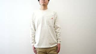 UNIVERSAL OVERALL ユニバーサルオーバーオール ポケット付き 長袖 Tシャツ メンズ レディース ユニセックス ロンT 綿100% コットン100% 無地 春秋冬 U2613220G