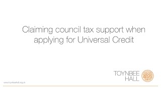 Tip for getting help with council tax when applying for Universal Credit