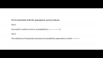 If an event is certain to occur, its probability is 1.
