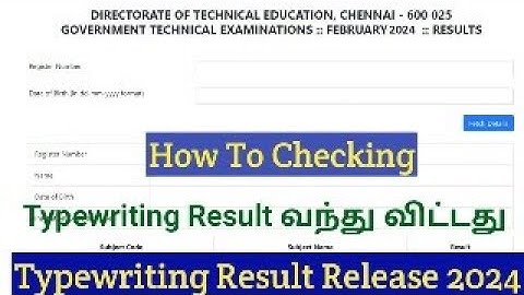 Typewriting Result Release 2024