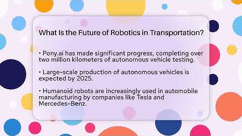 What Is the Future of Robotics in Transportation? | Test News