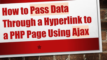 How to Pass Data Through a Hyperlink to a PHP Page Using Ajax