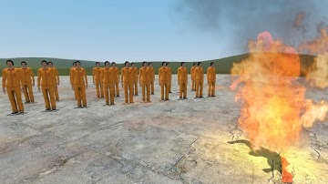 SCP-457 BURNING MAN vs HUMAN Mini Test in Garry