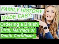 How to find and order a birth marriage or death certificate for your family tree