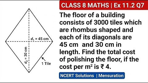 The floor of a building consists of 3000 tiles which are rhombus shaped and each of its diagonals ar