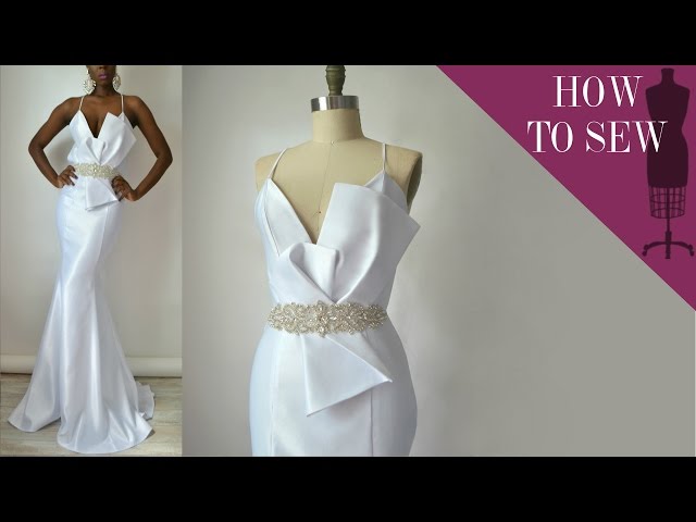 How To Sew A Satin Open Back Mermaid Style Wedding Gown 