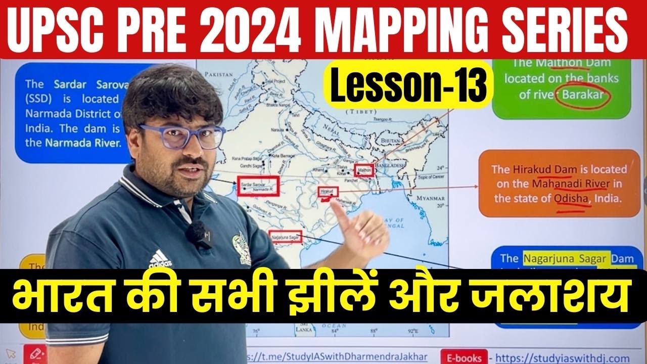Lakes  Reservoirs of India Mapping  Mapping Series UPSC Pre 2024  Upsc pre 2024 Map