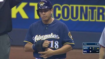 MIN@MIL: Flores scores Hill with single in the 7th