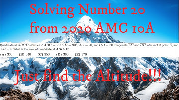 Solving AMC 10A 2020 #20 / AMC 12A 2020 #18 Number 20. Elegant and Easy!!!