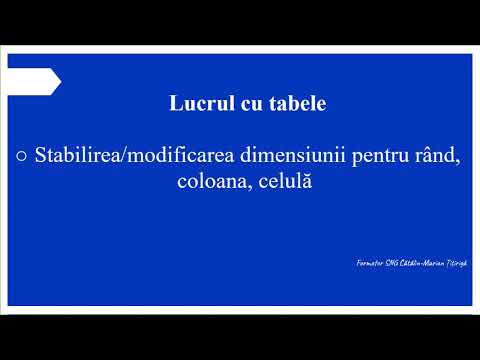 29 Lucrul cu tabele_stabilire,modificare, dimensiune tabel, aliniere tabel, încadrare, poziționare,