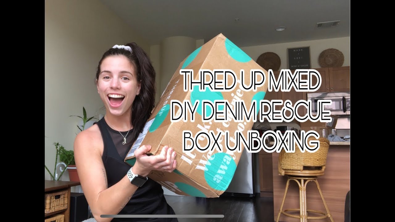 Thred Up DIY Denim Rescue Box Unboxing To Resell Online - YouTube