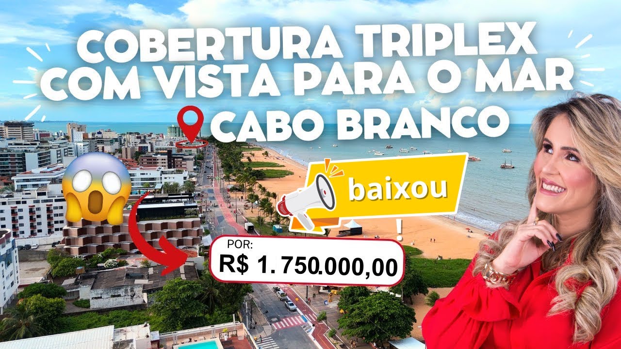 Cobertura TRIPLEX com vista para o mar no Cabo Branco | R$ 1.750.000,00
