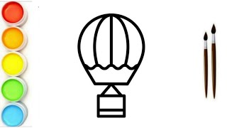 Hot air balloon Drawing | How to draw  balloon with colour easy step by step| drawing for beginners by Micky Drawing 111 views 1 day ago 2 minutes, 2 seconds