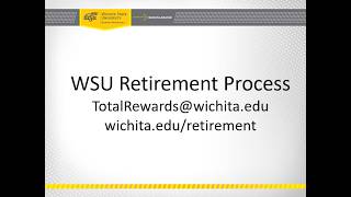 Retirement Planning: WSU Retirement Process