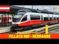 Cab ride villach  hermagor bb sbahn krnten autriche  vue du conducteur de train en 4k