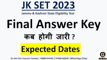 JKSET 2023 Answer Key | Jammu Kashmir SET Paper 1 Complete Solution with Detailed Explanation