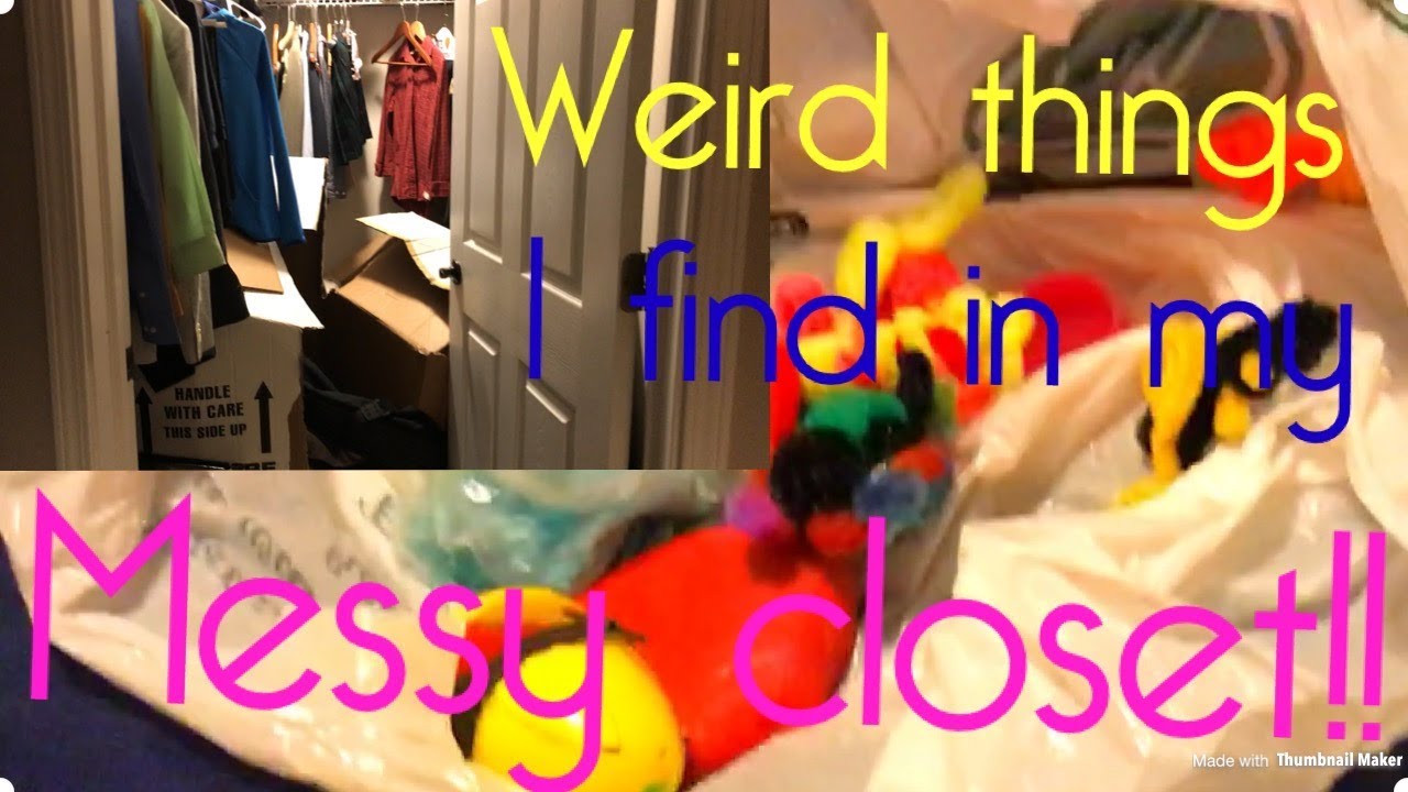 Weird things I find in my messy weird closet!! - YouTube