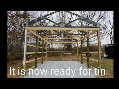 Diy 16 X 24 Pole Barn Youtube